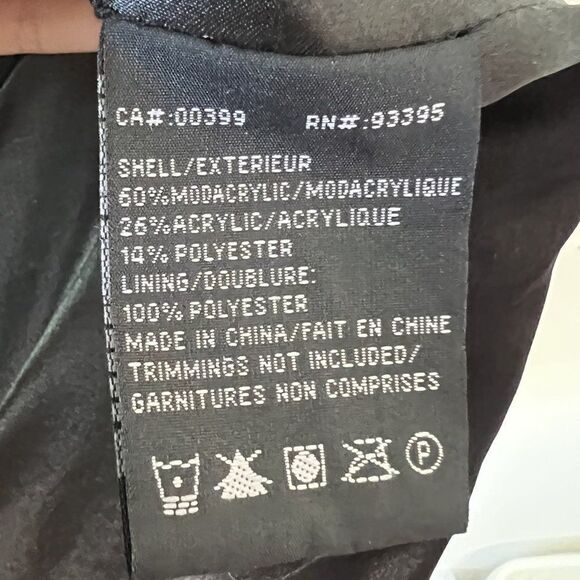 Vintage Nuage Black Faux Carved Fur Mid Length Coat - Picture 8 of 8